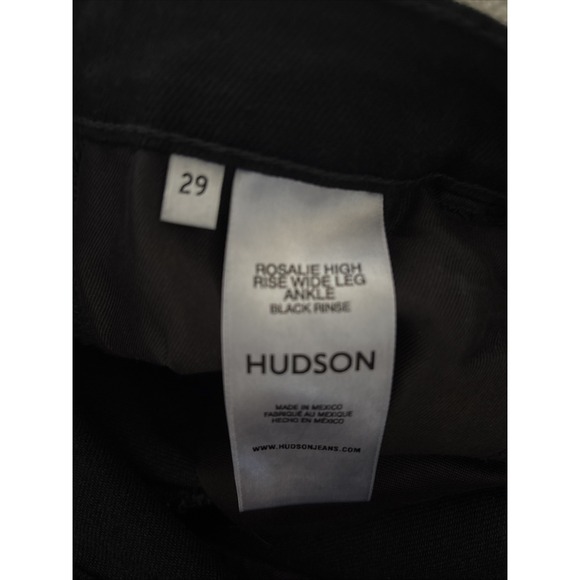 NWT Womens Hudson Jeans Rosalie Pants High Rise Wide Leg Ankle Black Sz 29 - Picture 12 of 13